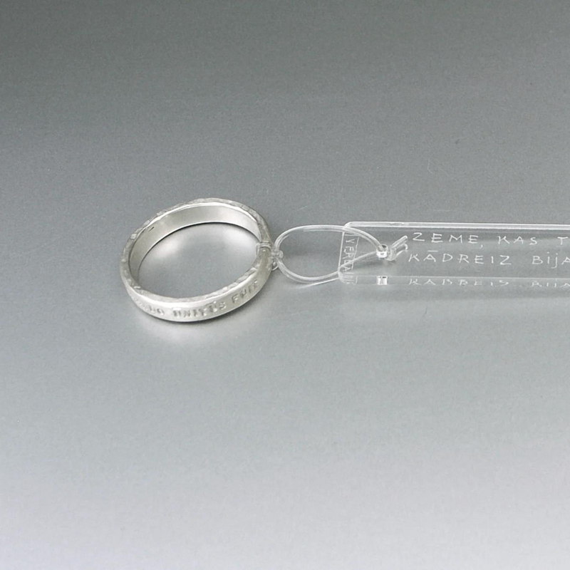 Silver Ring with inscription in Latin by Verba.
