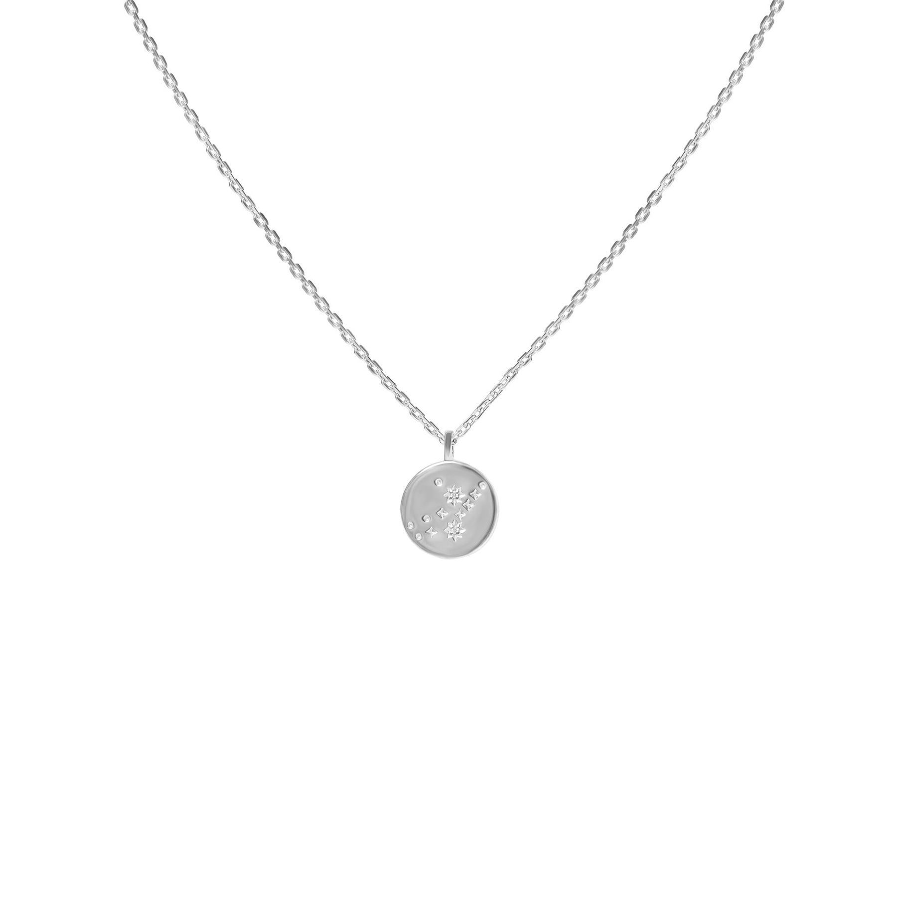 Silver Necklace with Diamonds "Written in the Stars"