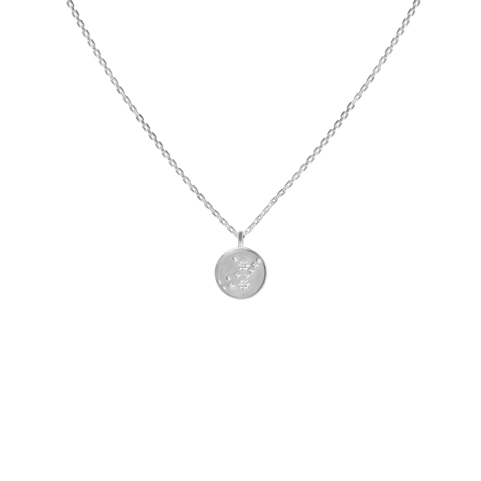 Silver Necklace with Diamonds "Written in the Stars"