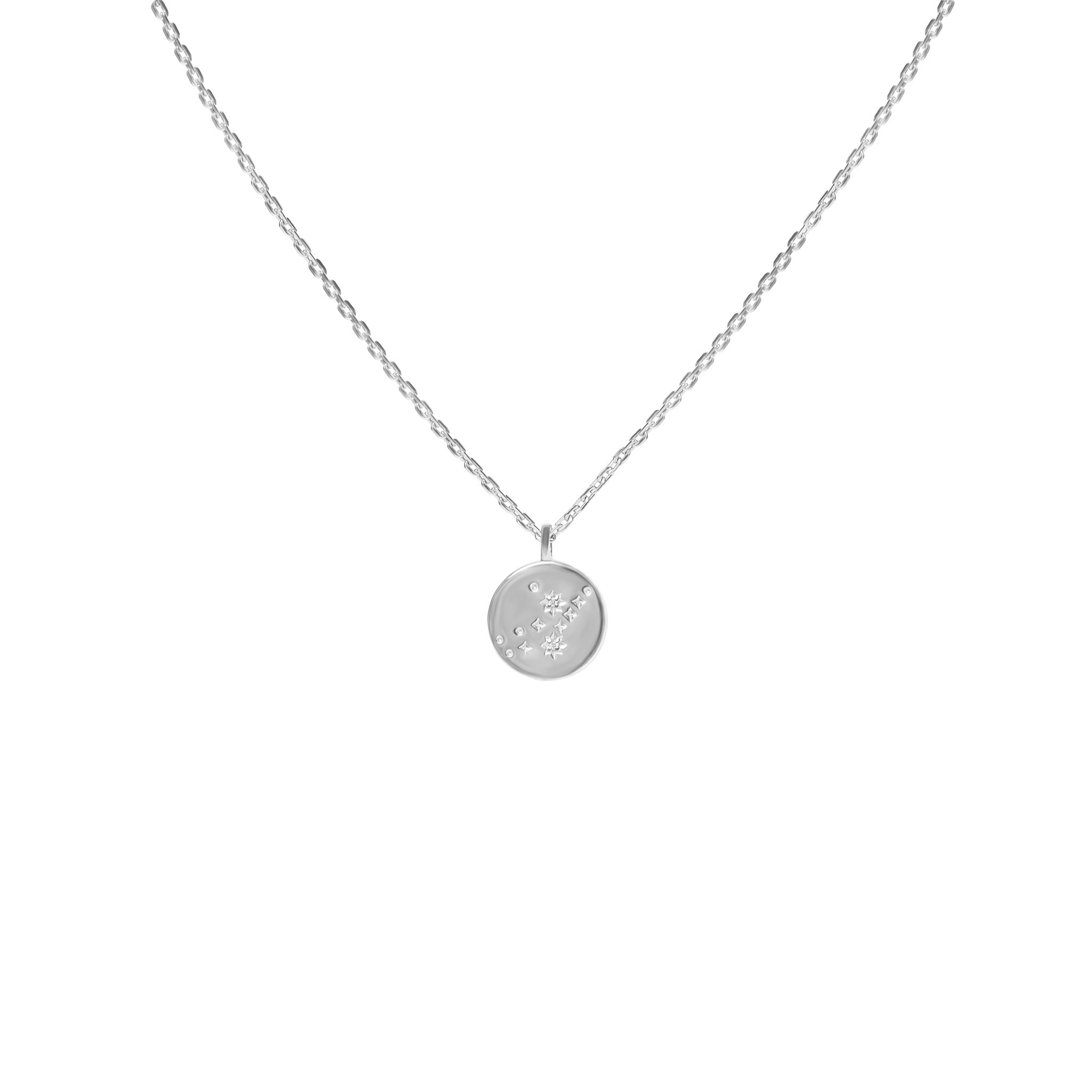 Silver Necklace with Diamonds "Written in the Stars"