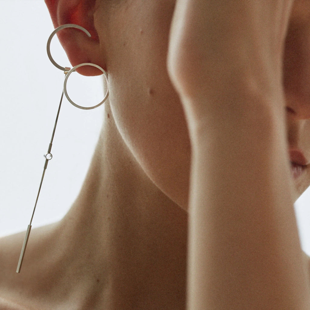 Silver Ear Cuff/ Earring Closure "C Line"