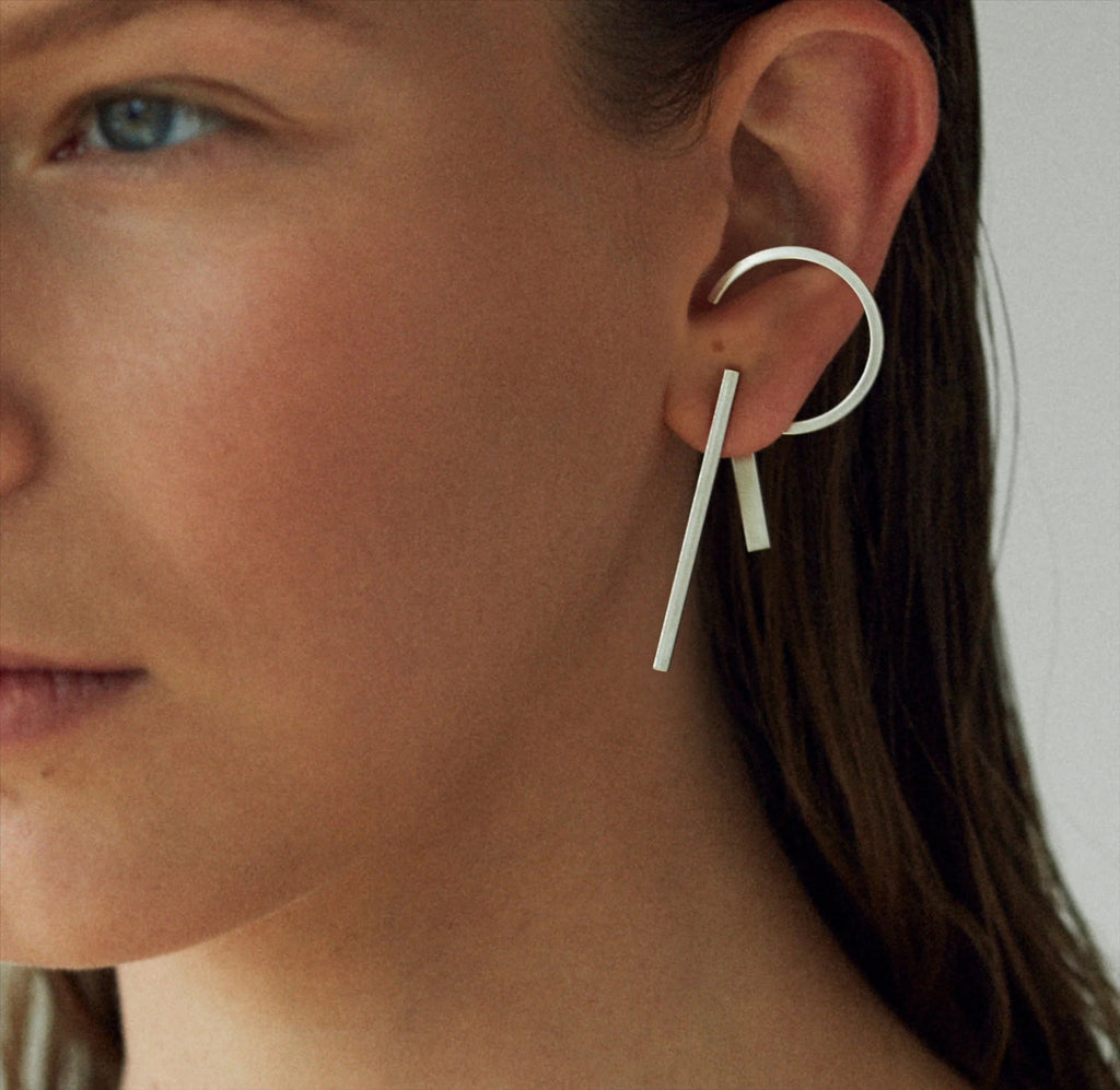 Silver Ear Cuff/ Earring Closure "C Line"