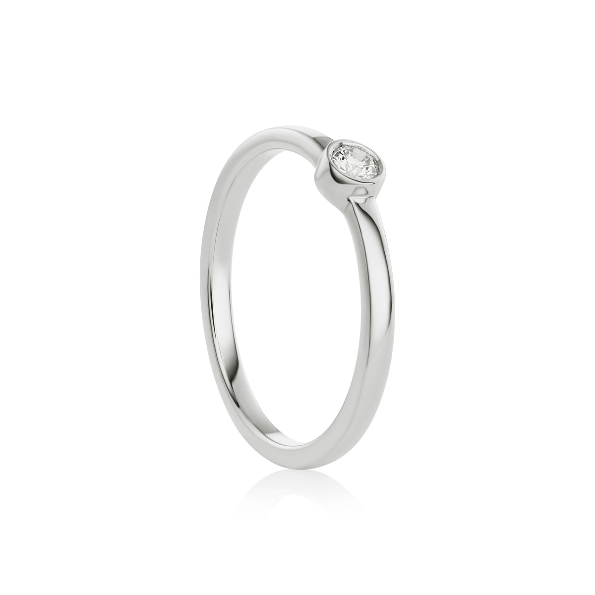 White Gold Ring with Diamond