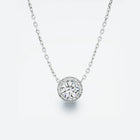 Halo Diamond Pendant featuring a central diamond surrounded by a sparkling halo, with a total carat weight of 0.40 ct.