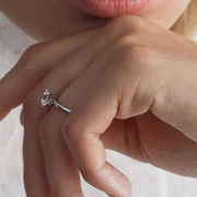 Exclusive engagement ring handcrafted in solid white gold. Set with the finest quality 1.30 ct laboratory-made diamond.