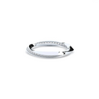 A white gold ring featuring a torsion band design with inset laboratory-made diamonds.