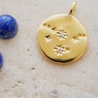Gold Plated Silver Necklace with Diamonds "Written in the Stars"