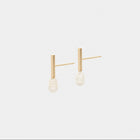 A pair of yellow gold earrings featuring freshwater pearls.