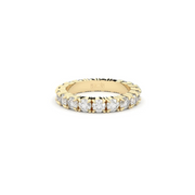 A yellow gold ring featuring a band of inset premium laboratory made diamonds, with a total weight of approximately 2.65 carats.