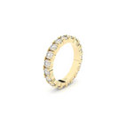 A yellow gold ring featuring a band of inset premium laboratory made diamonds, with a total weight of approximately 2.65 carats.
