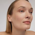 Yellow Gold Stud Earrings with Pearls "Pearl Diver"
