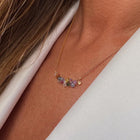 Gold Plated Silver Necklace with Sapphires "Multi Sapphire"