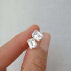 Silver Stud Earrings with Topaz "Daydream"