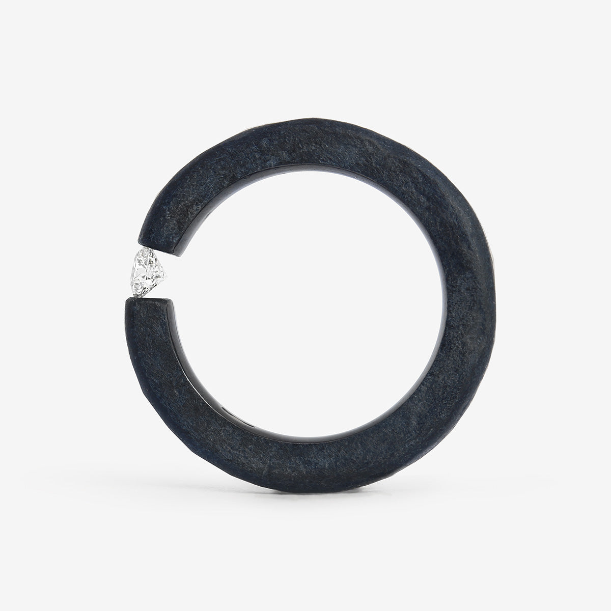 One-of-a-kind ring composed of niobium and a white diamond by ASR JWLS.