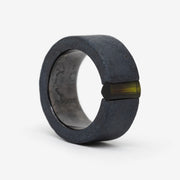 One-of-a-kind ring composed of niobium and green tourmaline by ASR JWLS.