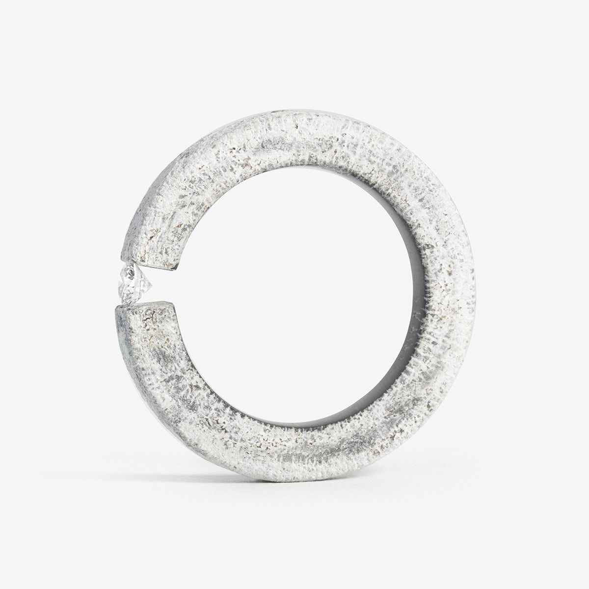 One-of-a-kind ring composed of tantalum and a white diamond by ASR JWLS.