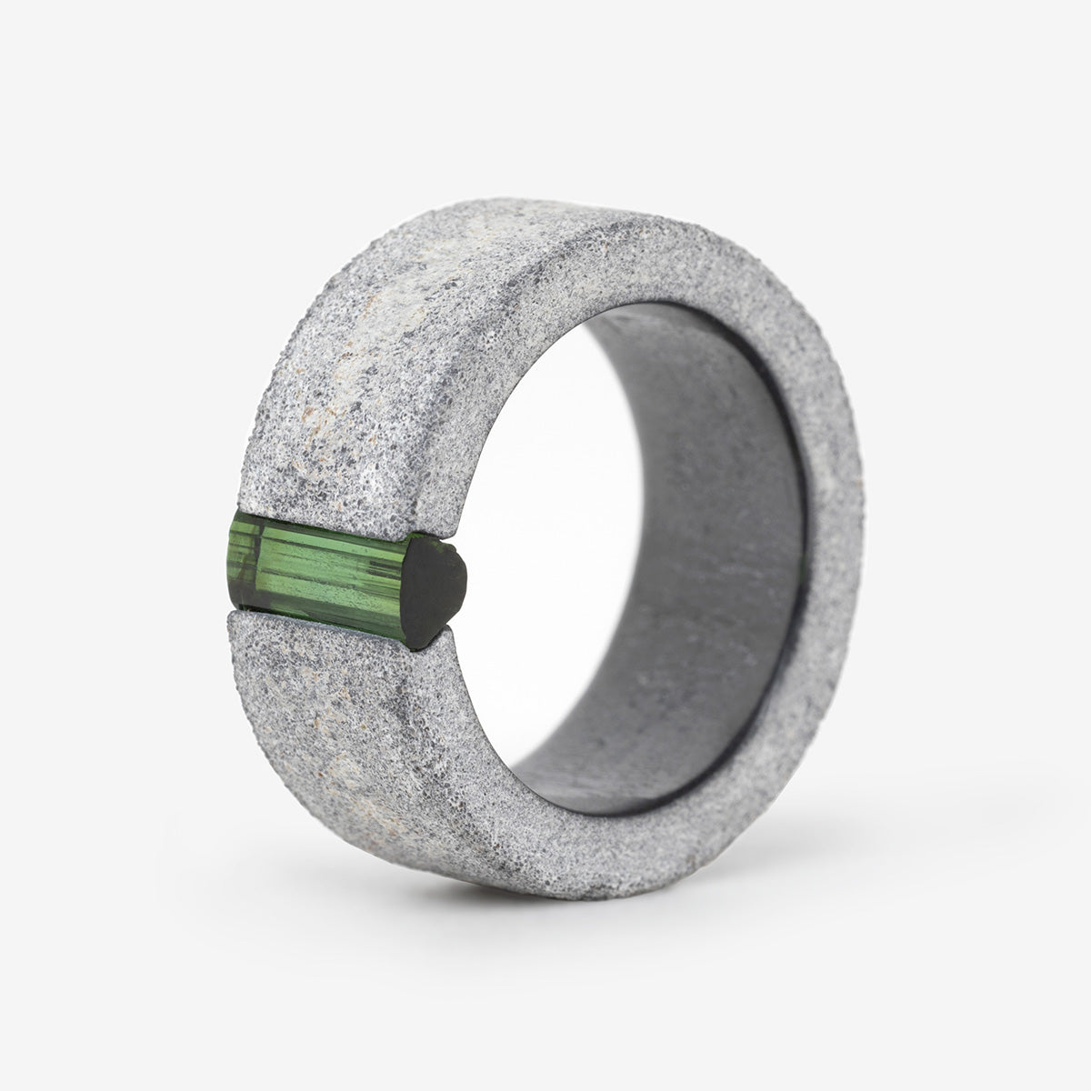 One-of-a-kind ring composed of tantalum and rough tourmaline by ASR JWLS.