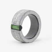 One-of-a-kind ring composed of tantalum and rough tourmaline by ASR JWLS.