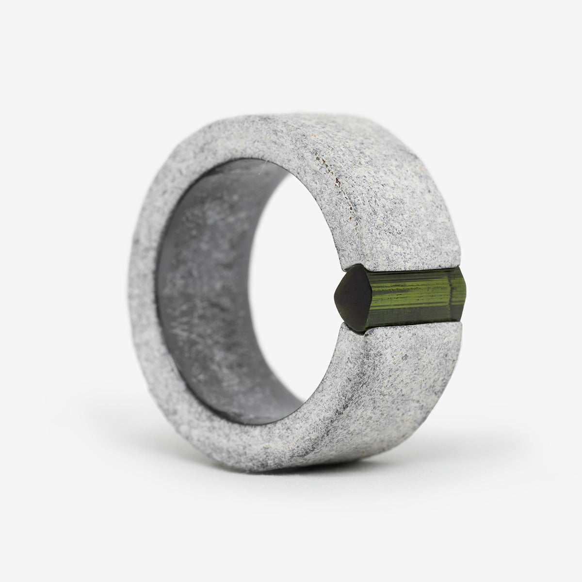One-of-a-kind ring composed of tantalum and rough tourmaline by ASR JWLS.