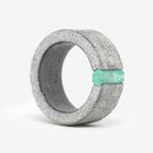 One-of-a-kind ring composed of tantalum and rough Columbian emerald by ASR JWLS.
