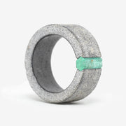 One-of-a-kind ring composed of tantalum and rough Columbian emerald by ASR JWLS.