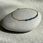 Gold Plated Silver Bracelet with Green Diamonds