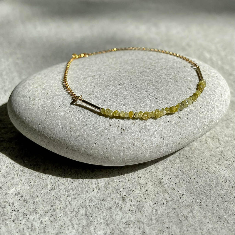 Gold Plated Silver Bracelet with Yellow Diamonds