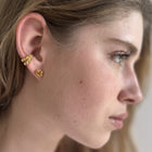 Gold Plated Silver Ear Cuff "Double Reef"