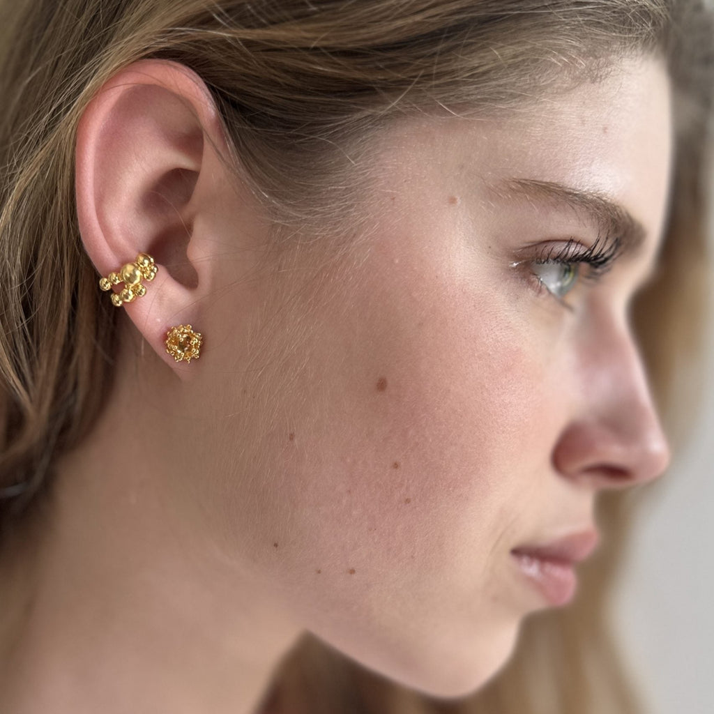 Gold Plated Silver Ear Cuff "Double Reef"