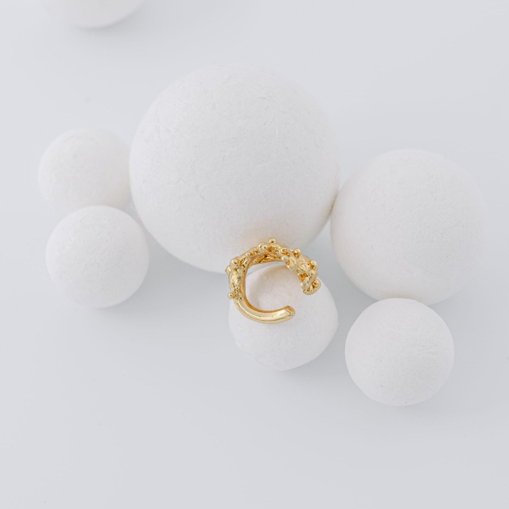 Gold Plated Silver Ear Cuff "Sea Coral"