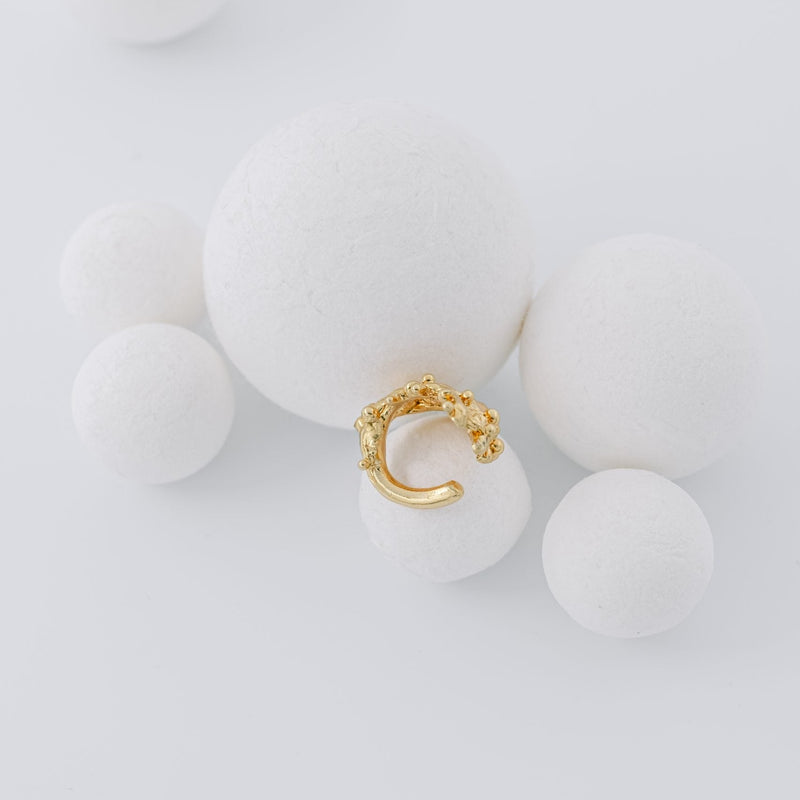 Gold Plated Silver Ear Cuff "Sea Coral"