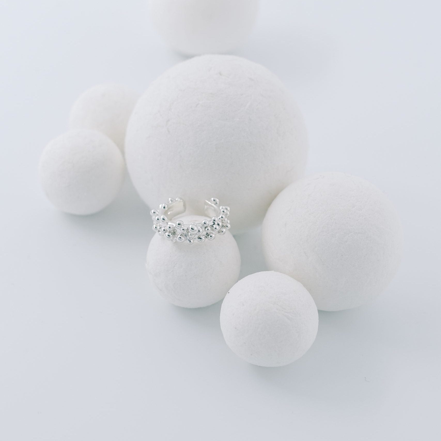 Silver Ear Cuff "Coral Moon"