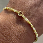 Gold Plated Silver Bracelet with Yellow Raw Diamonds "Circle"