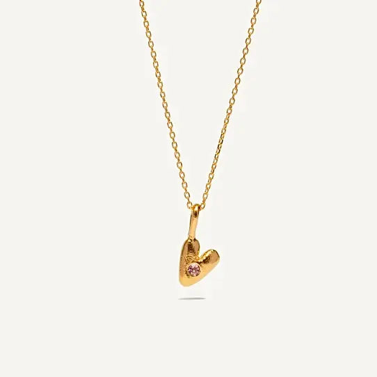 Gold Plated Silver & Sapphire Necklace "Sapphire Heart"