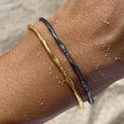 Oksiduotas / paauksuotas sidabro apyrankių rinkinys "Rough Cuff"