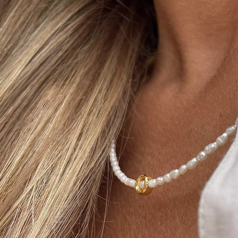 Gold Plated Silver Necklace "Circle"