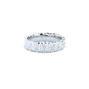 Modern and edgy yet comfortable and timeless wedding ring. Wedding ring handcrafted in solid recycled white gold. Ring is made by hand with the best quality and craftsmanship.