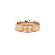 Modern and edgy yet comfortable and timeless wedding ring. Wedding ring handcrafted in solid recycled rose gold. Ring is made by hand with the best quality and craftsmanship.