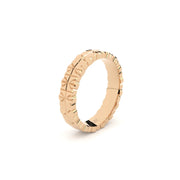 Modern and edgy yet comfortable and timeless wedding ring. Wedding ring handcrafted in solid recycled rose gold. Ring is made by hand with the best quality and craftsmanship.