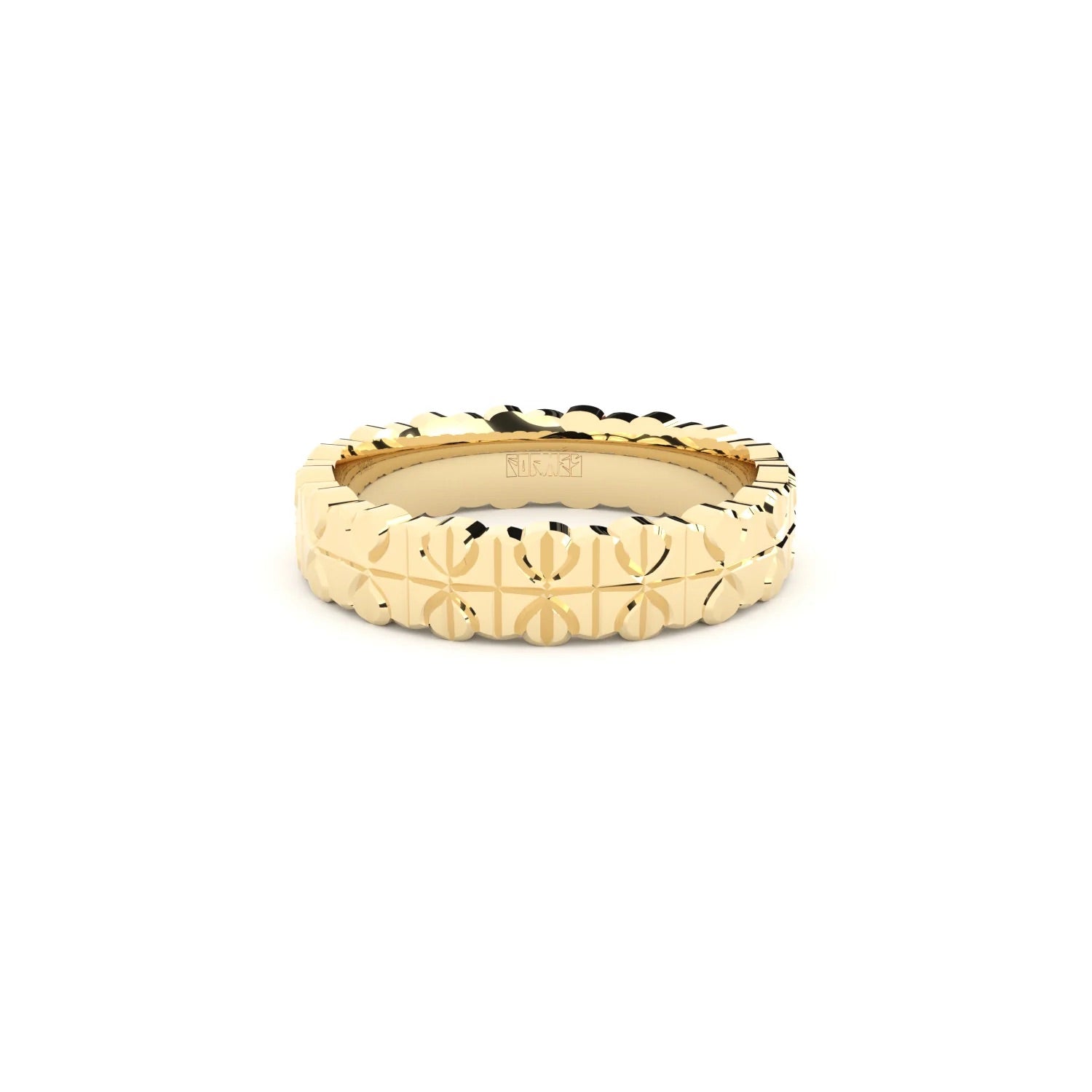 Modern and edgy yet comfortable and timeless wedding ring. Wedding ring handcrafted in solid recycled yellow gold. Ring is made by hand with the best quality and craftsmanship.