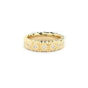 Modern and edgy yet comfortable and timeless wedding ring. Wedding ring handcrafted in solid recycled yellow gold, decorated with premium lab grown diamonds.