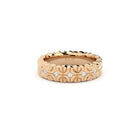 Modern and edgy yet comfortable and timeless wedding ring. Wedding ring handcrafted in solid recycled rose gold, decorated with premium lab grown diamonds.