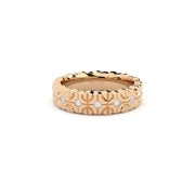 Modern and edgy yet comfortable and timeless wedding ring. Wedding ring handcrafted in solid recycled rose gold, decorated with premium lab grown diamonds.