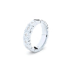 Modern and edgy yet comfortable and timeless wedding ring. Wedding ring handcrafted in solid recycled white gold, decorated with premium lab grown diamonds.