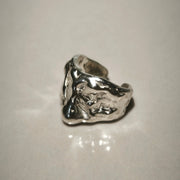 Silver Ear Cuff "Melted"