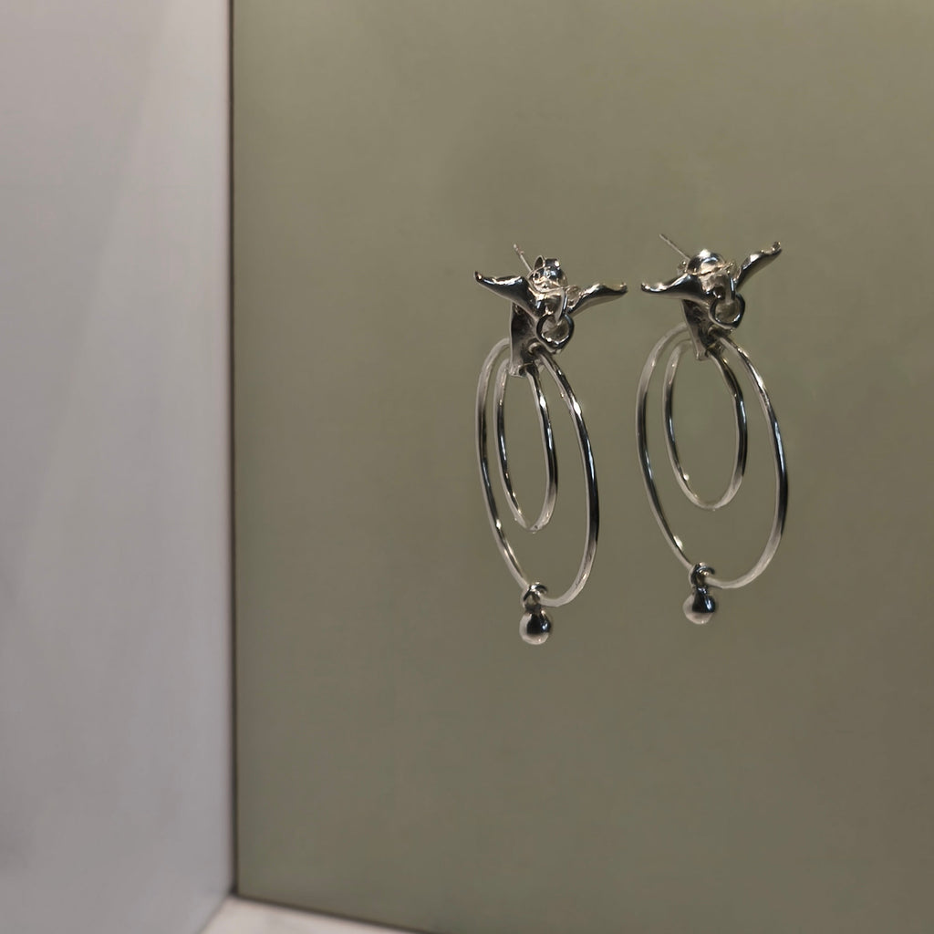 Silver Earrings "Aves", Large