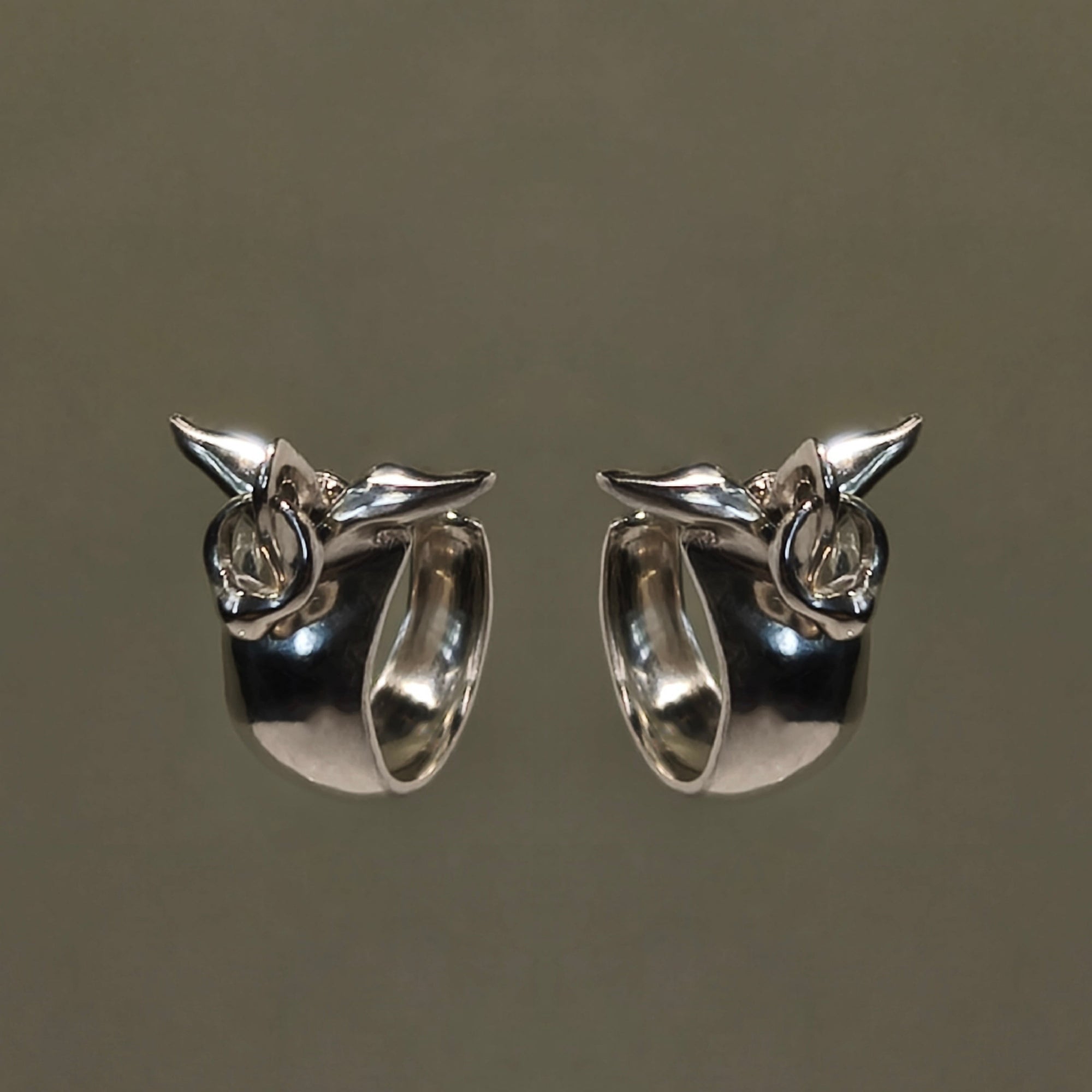 Silver Earrings "Aves", Medium