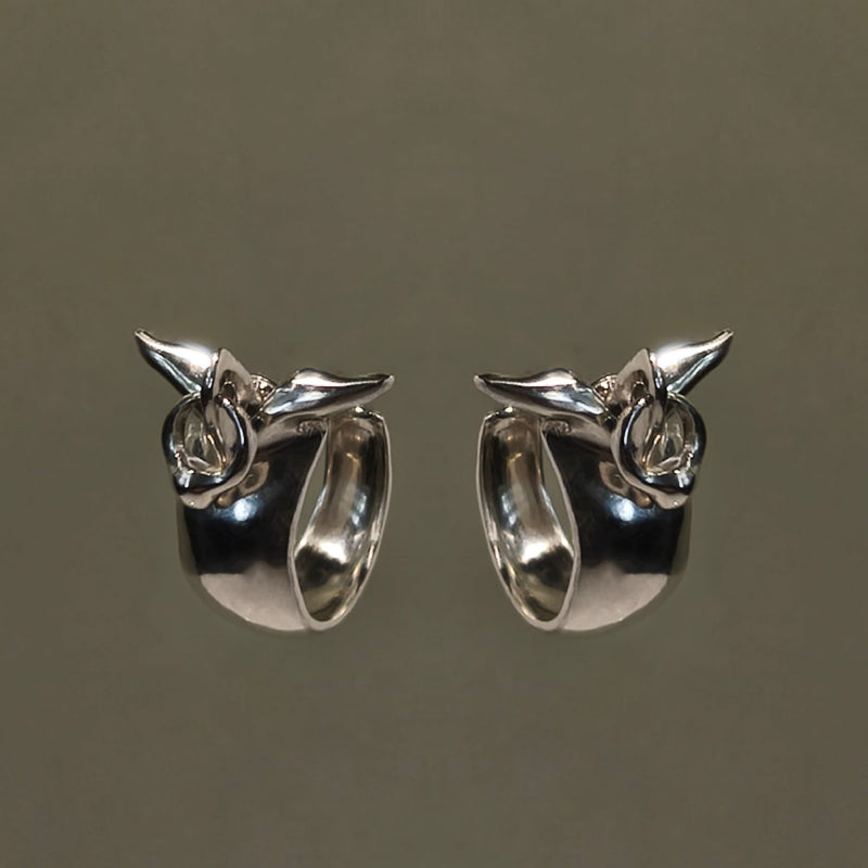 Silver Earrings "Aves", Medium