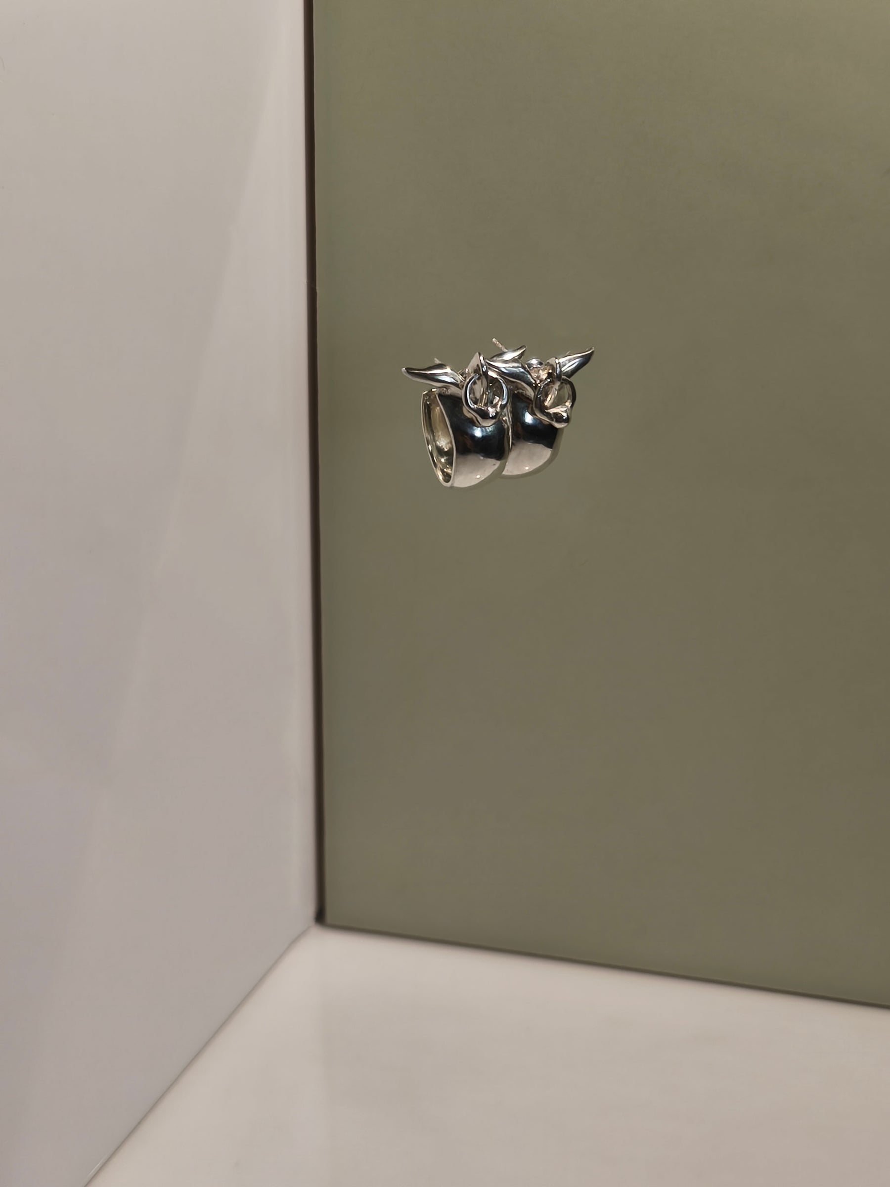 Silver Earrings "Aves", Medium