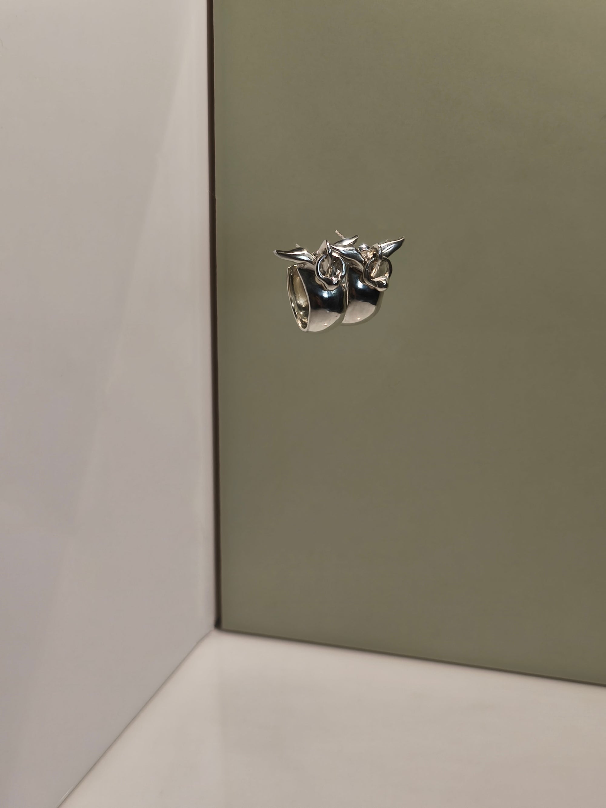 Silver Earrings "Aves", Medium